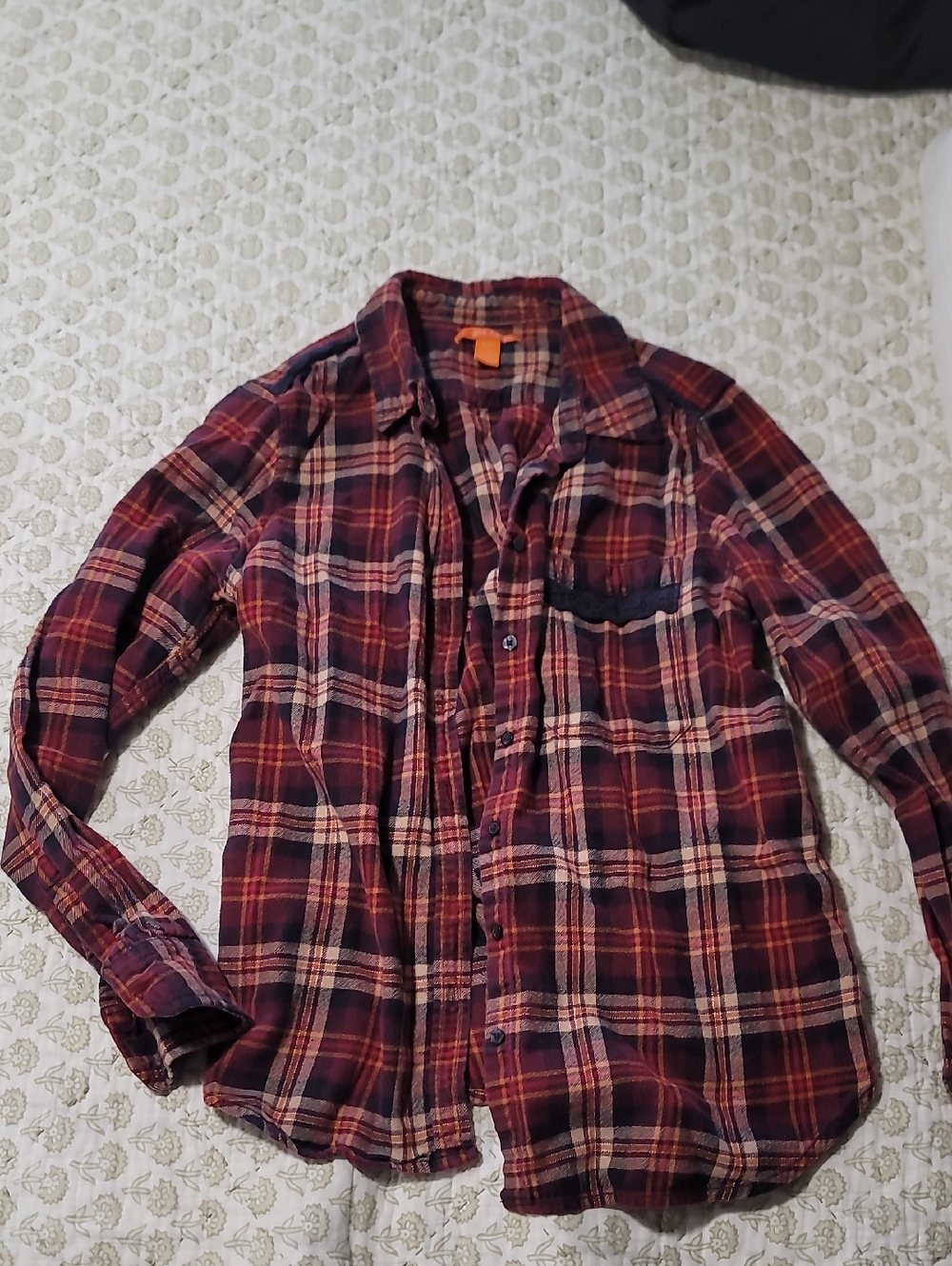 Joe Fresh Red and Cream Plaid Button-Down Shirt